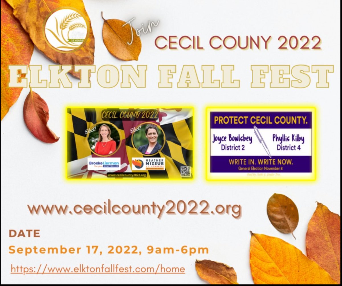 CecilDemClub's tweet photo. Come meet the candidates!!  

Heather Mizeur (MD US House Dist 1) 12-130pm
Brooke Lierman (MD Comptroller) 2-4pm
Phyllis Kilby (Dist 4 write-in) 12-4pm
Joyce Bowlsbey (Dist 2 write-in) 12-4pm https://t.co/SR6rUBADO3