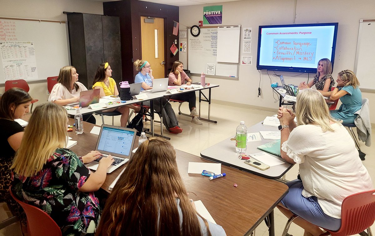 MsKatieDunlap's tweet photo. It has been an awesome day of learning with @kati_quinn35 and Abby Smith from @StLouisRPDC @EducPlus with each grade level. We are so thankful to have them guiding us through Common Summative Assessments! #MathExperts @DrClintFreeman @JoeFWillis @Mr_Dixon11 @MichelleLiles https://t.co/UcJGPtj5vd