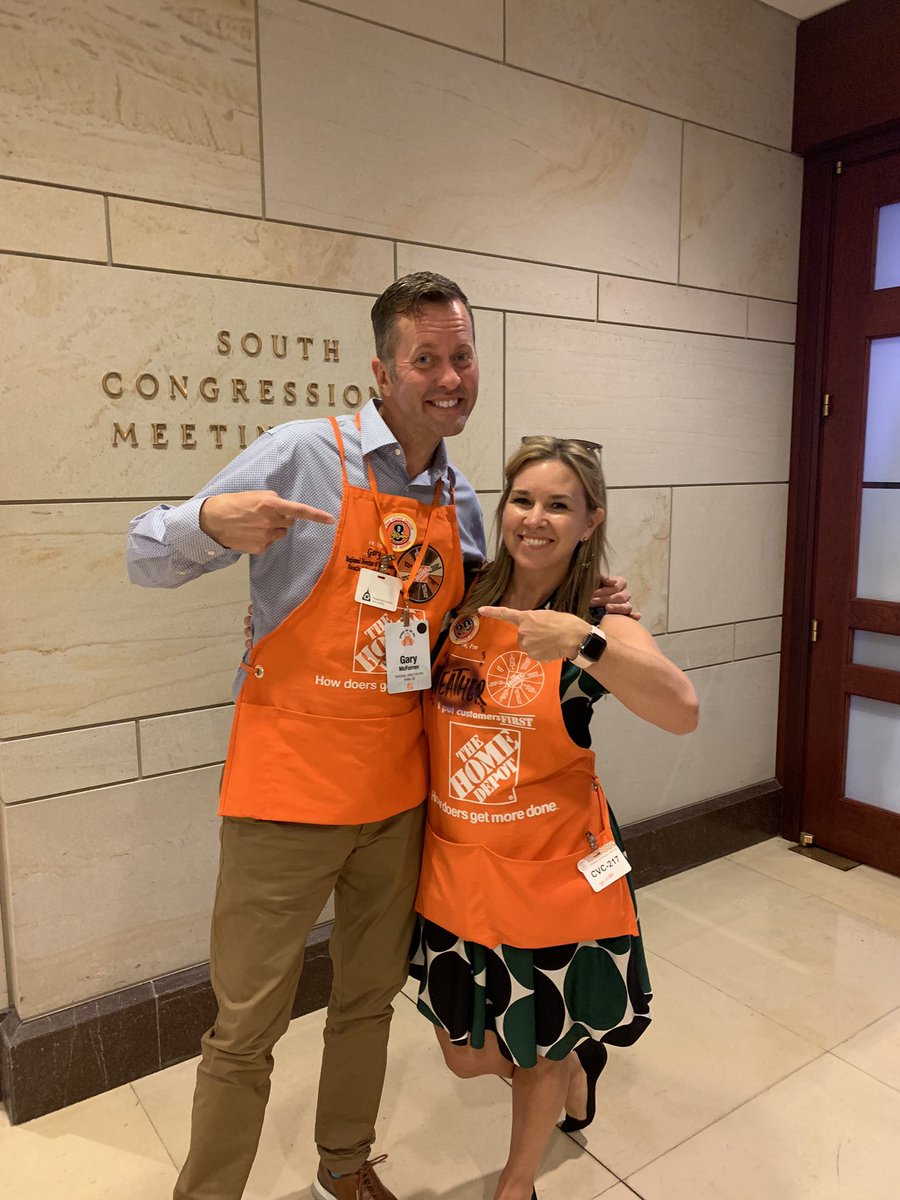 Who’s more excited to have our #orangevoice heard?!?!? Thank you @HeatherOKennedy and the entire @HomeDepotGR team for the incredible day of #ApronsOnTheHill!