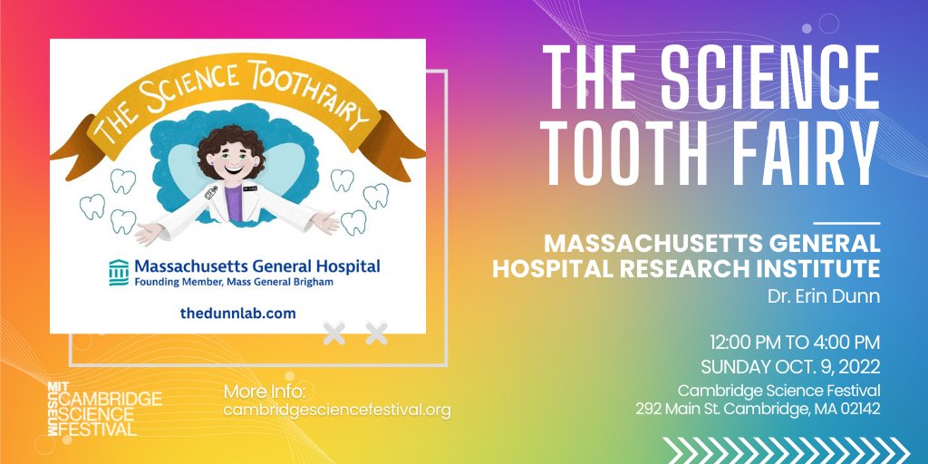 CambSciCarnival's tweet photo. *Breaking science news* Tooth fairies are real! Or at least this one is.🦷🧚Join us on Sunday, October 9th to meet the Science Tooth Fairy, look at teeth under a microscope, and even get a free book! @MITMuseum @ErinDunnScD  
@MGH_RI #CamSciFest #CambridgeScienceFestival https://t.co/ygAmHCiooX