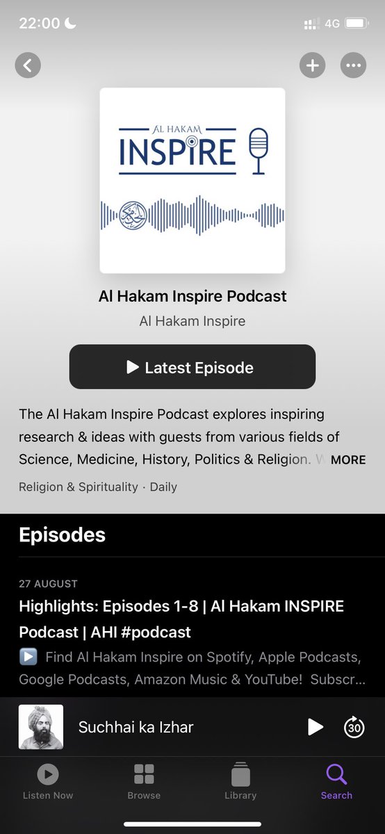 styousaf's tweet photo. @alhakaminspire @AlHakamWeekly To be precise… that’s how it looks on Apple podcast. Just love it. ❤️ https://t.co/UZYY58EGgE
