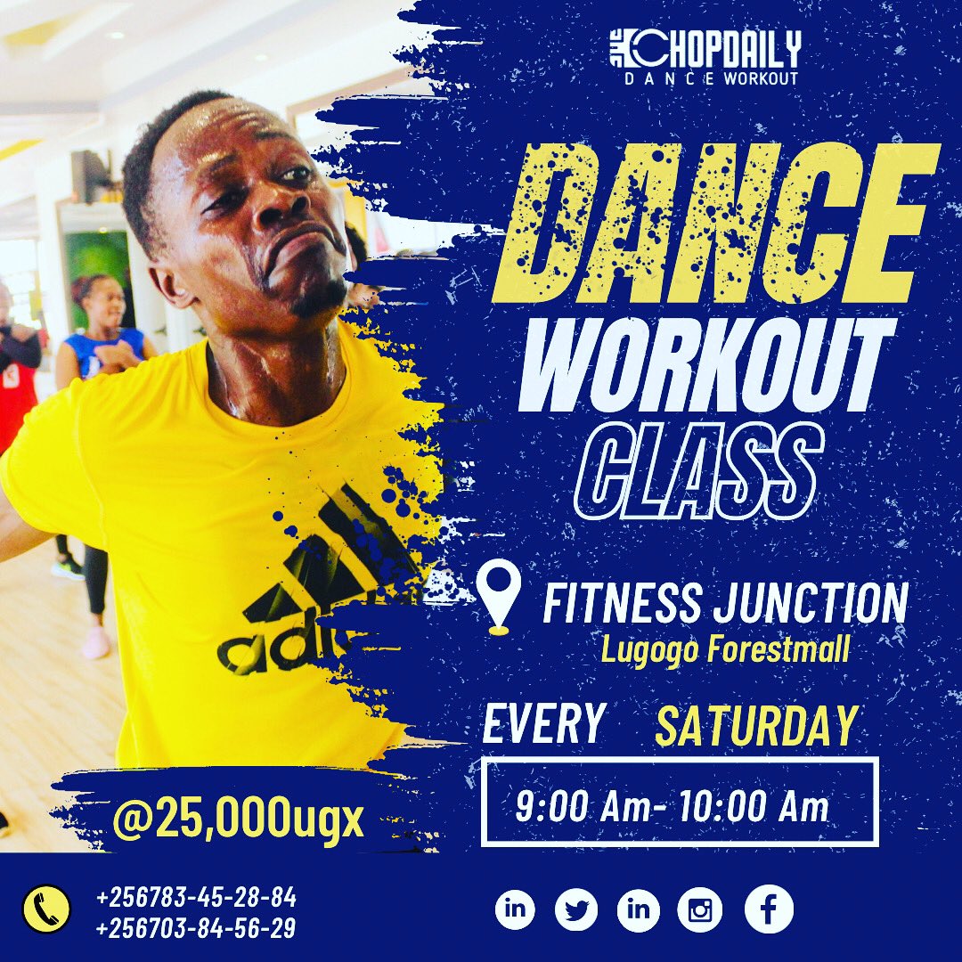 Begin your week with a smile , improve your fitness with us ever Saturday morning from 9am to 10:30 am at fitness junction gym lugogo @FitnessJunctio5 #dancefitnessclass #danceworkout #zumba #fitness