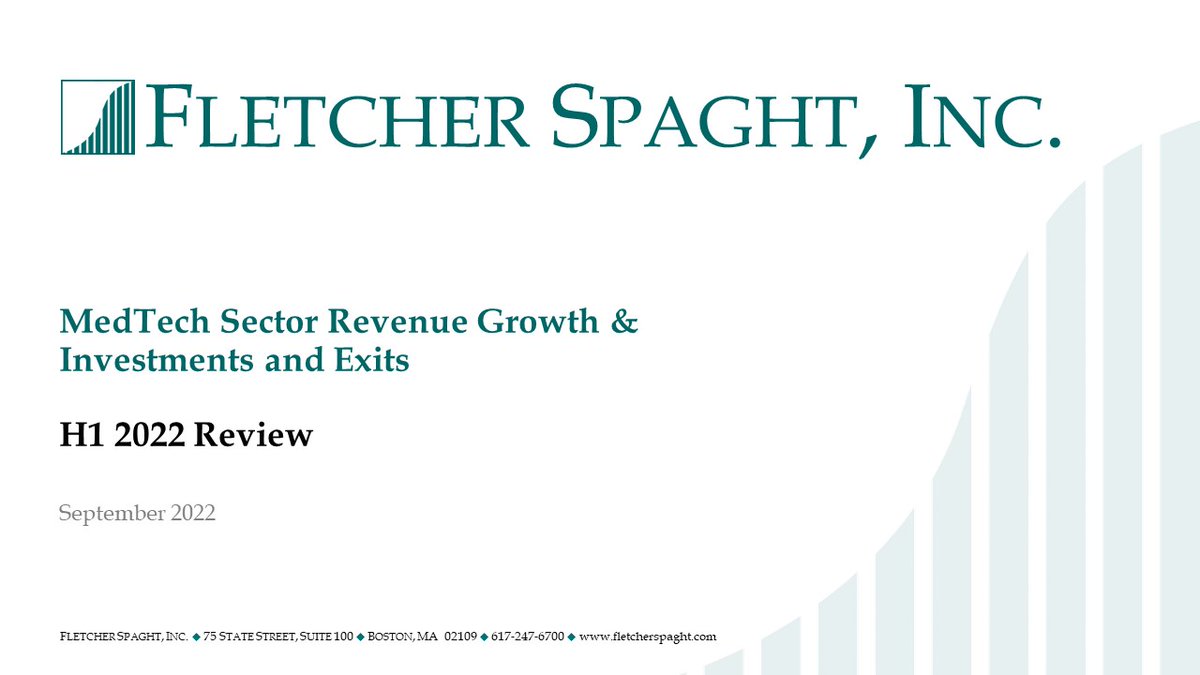 FSI’s H1 2022 MedTech Review is available here fletcherspaght.com/h1-2022-medtec…. Details on revenue growth, VC funding and exits (M&amp;A, IPO).  

#FletcherSpaght #consulting #growth #strategy #healthcare #medtech #venturecapital
