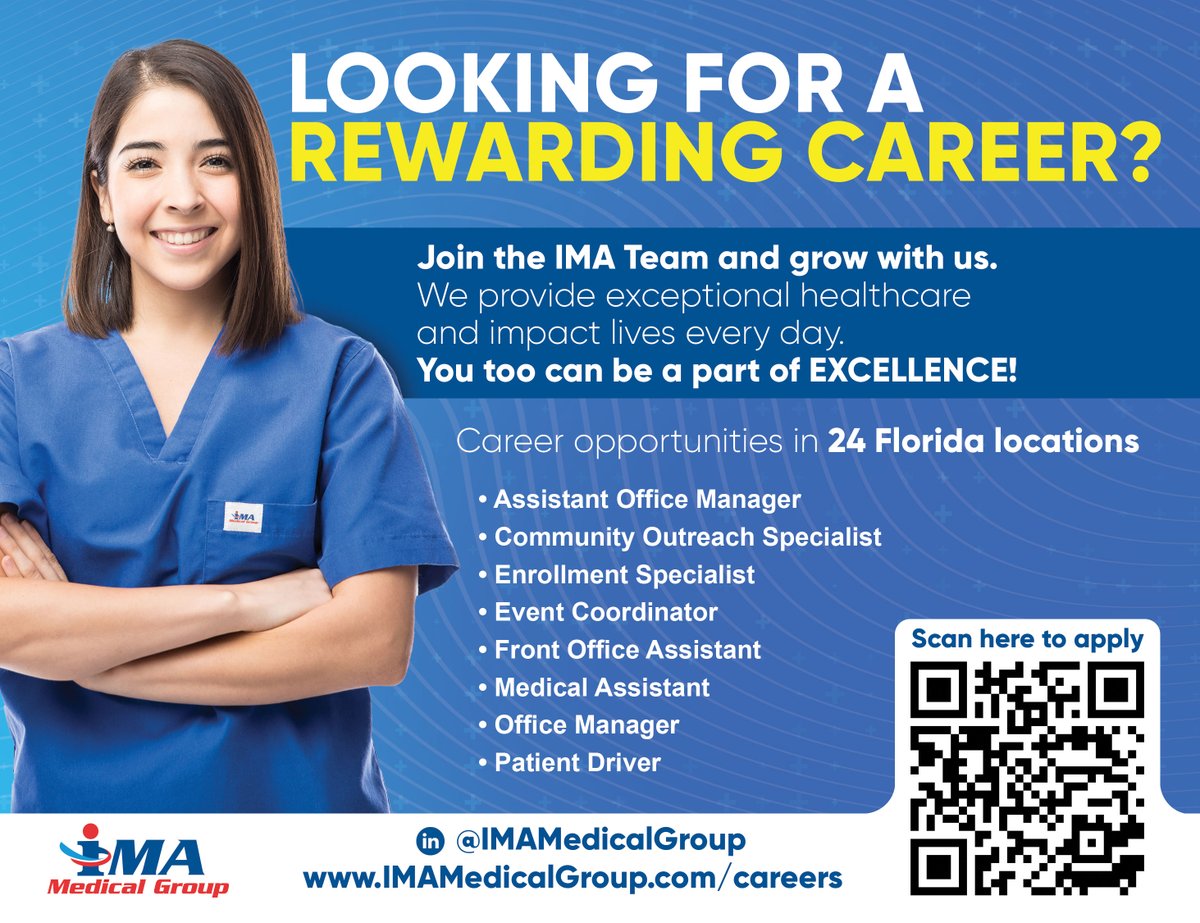 OsceolaStarNews's tweet photo. Looking for a rewarding carrer? 

@imamedicalgroup 

https://t.co/s95cSJIFMK https://t.co/cMwhrUZHob