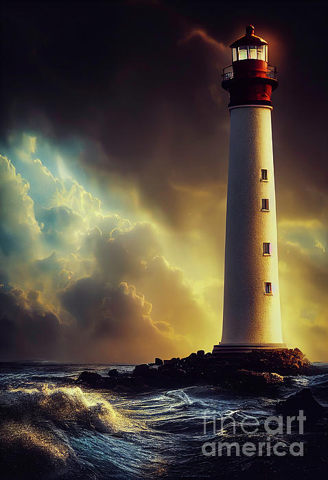 bateman_billy's tweet photo. New artwork for sale! - "Setting Sun and a Lighthouse" - https://t.co/drMS3oTmbU @fineartamerica https://t.co/sOb6xkk51E