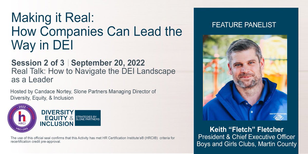 Fletchzilla's tweet image. I look forward to joining Leslie Loveless of SlonePartners &amp;amp; HuffLarry of PikeSchools for a compelling #webinar on the topic of “How to Navigate the #DEI Landscape as a Leader,” hosted by Candace Nortey. Register today! 1 - 2 pm ET Tues., Sept. 20 tinyurl.com/2p8jpnay