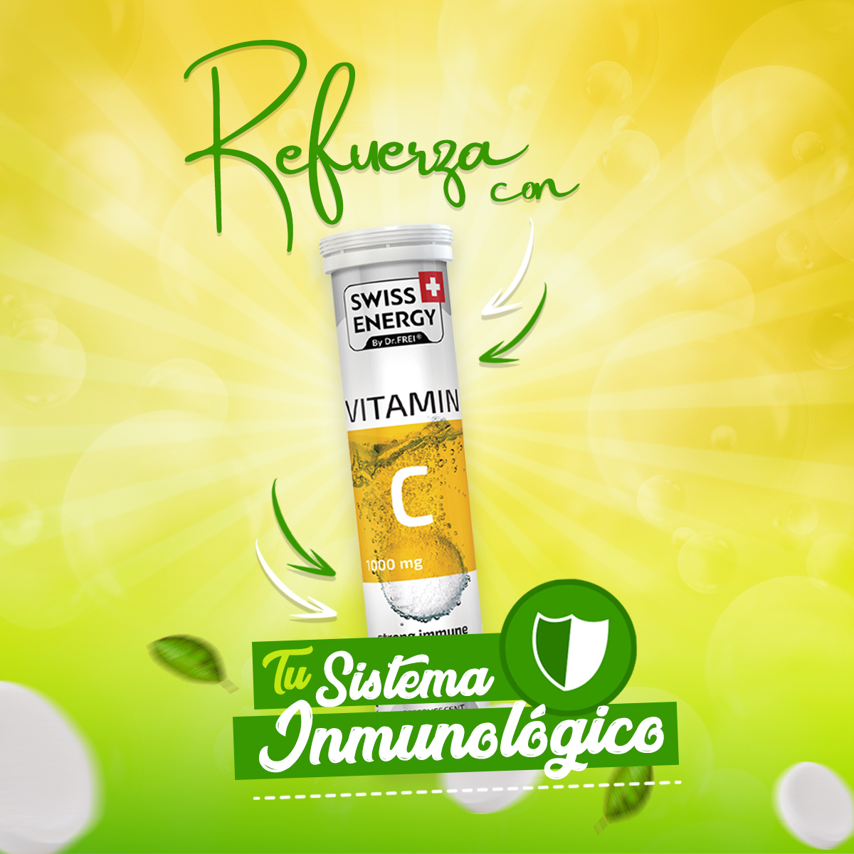 📢En esta temporada fortalece tus defensas tomando tus vitaminas #SwissEnergy. 😉
💟Nuestra Vitamin C es el primer paso para conseguir un sistema inmune fuerte.💪😌
