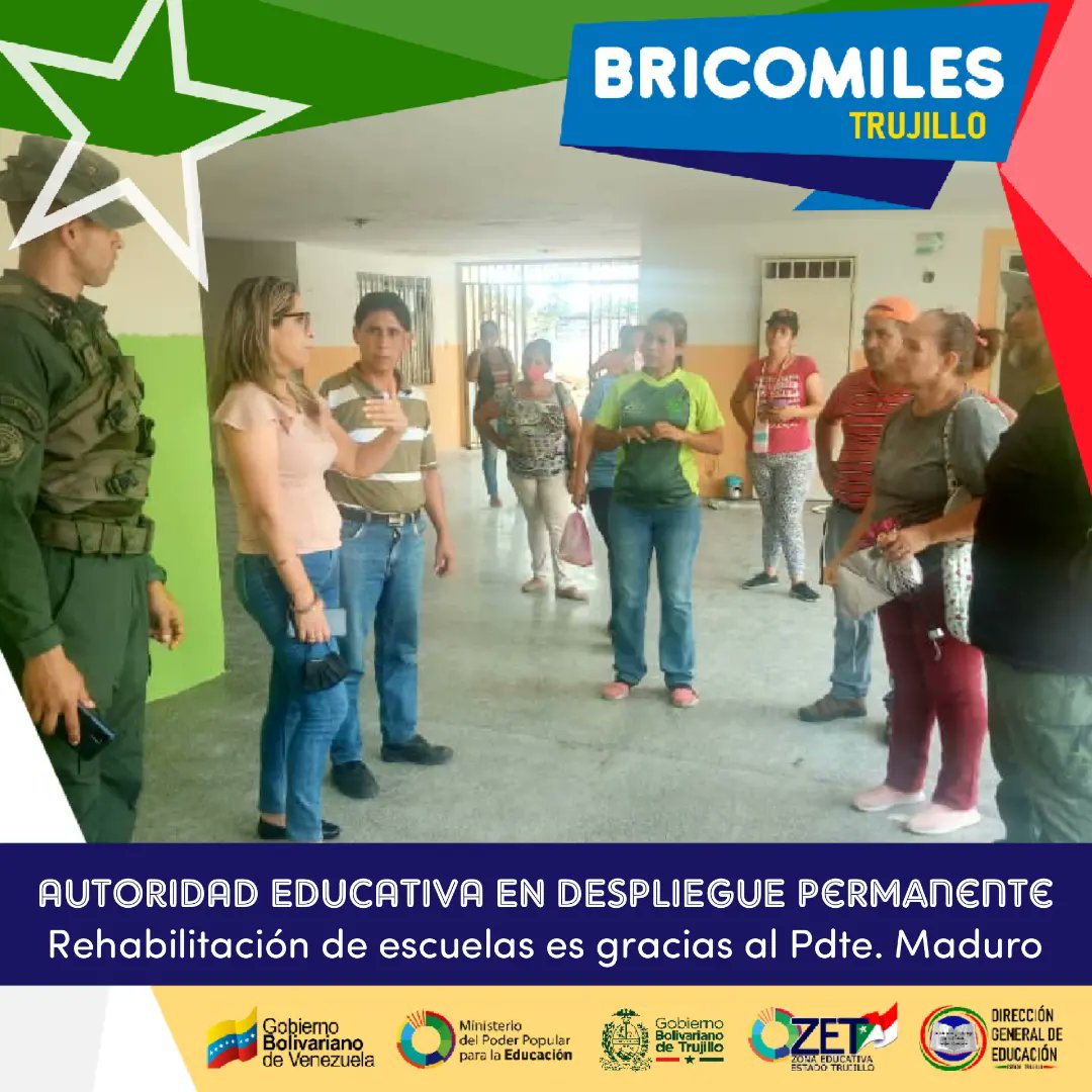 notieducatetru's tweet photo. La Autoridad Única de Educación supervisa los trabajos de rehabilitación de las #Bricomiles en los 35 planteles seleccionados por el @MPPEducacion para la primera fase, reparaciones posibles gracias al Presidente @NicolasMaduro y las orientaciones de la Ministra @_LaAvanzadora. https://t.co/DyAKKpD0Jn