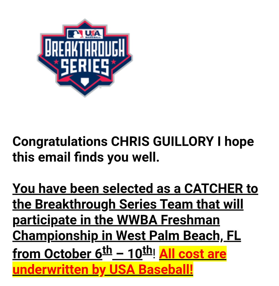 Thanks for the invite! Can't wait!!! <a href="/USABaseball/">USA Baseball</a> <a href="/TheCoveBaseball/">Alcovy Baseball</a>