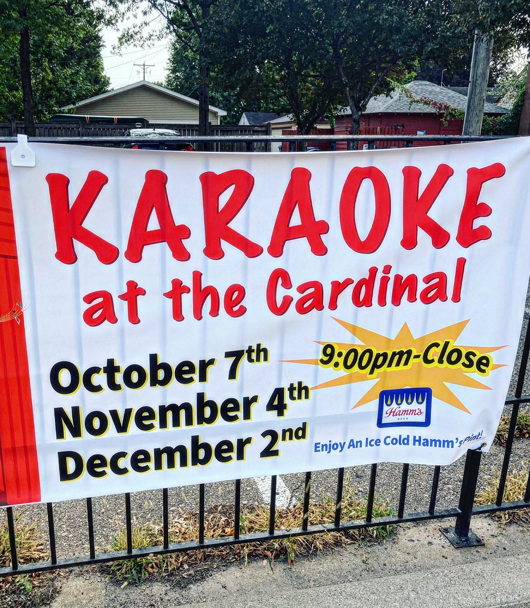 cardinalbarmn's tweet image. Upcoming karaoke nights at the Cardinal: 
🎵October 7
🎵November 4
🎵December 2