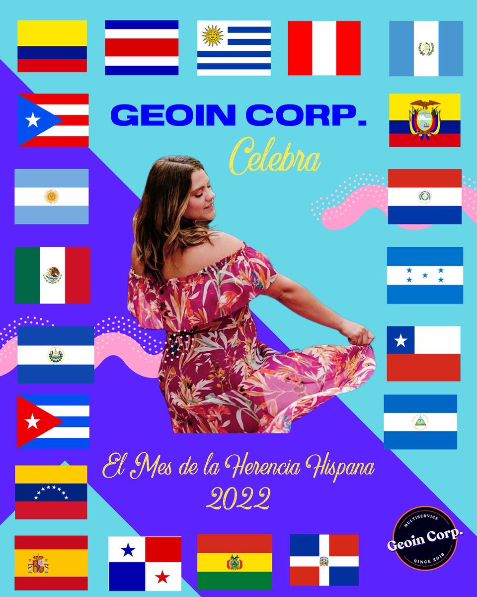 GeoinCorp's tweet photo. #GeoinCorp #celebramos Este Mes de la Herencia Hispana celebramos y honramos las historias, culturas y contribuciones de los hombres que vinieron de España, México, el Caribe, Centro y Sur América y sus descendientes. #HerenciaHispana https://t.co/W9EC9B8p8C