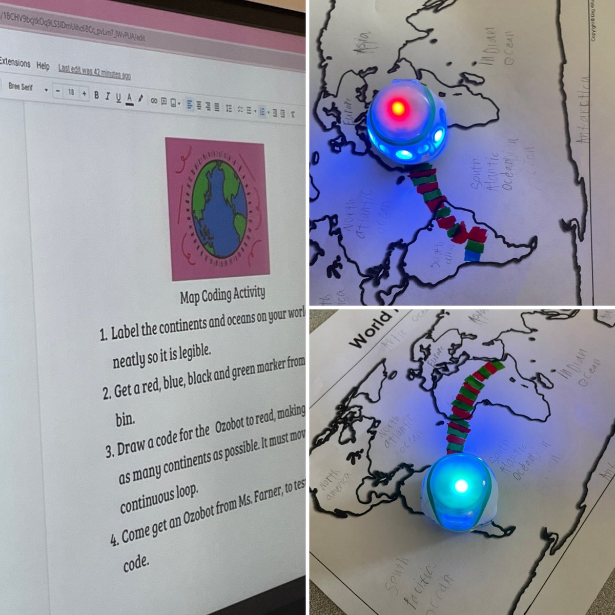 Hey @Ozobot! We loved our geography lesson using our ozobots. Big fun! #6thchat #swatarastrong #stemismyjam