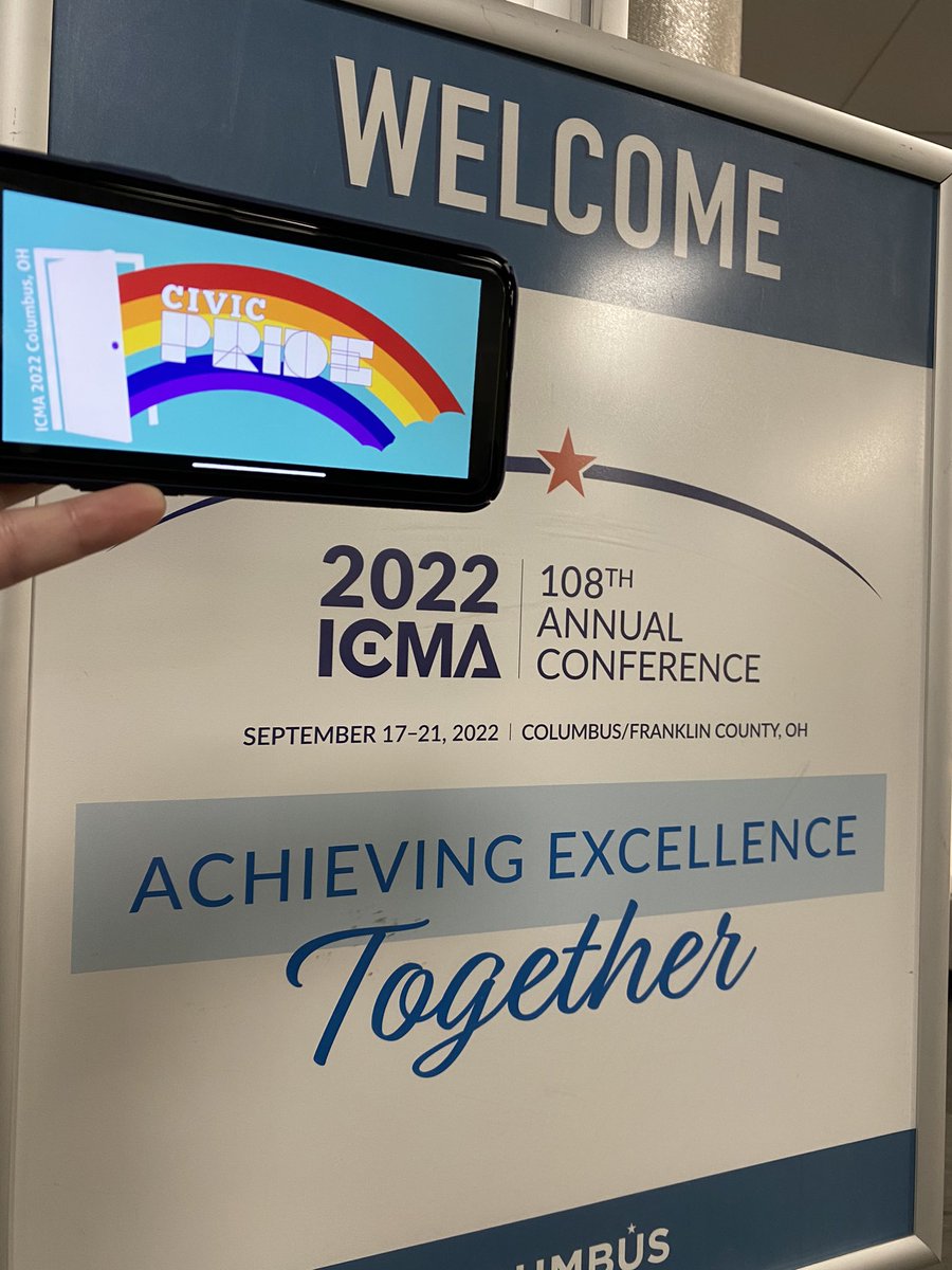The first of our board members has arrived at #ICMA2022 in Columbus! We hope to see you soon— don’t forget to pick up a CivicPRIDE badge ribbon at registration and come see us For Monday evening’s reception and Tuesday’s educational session.