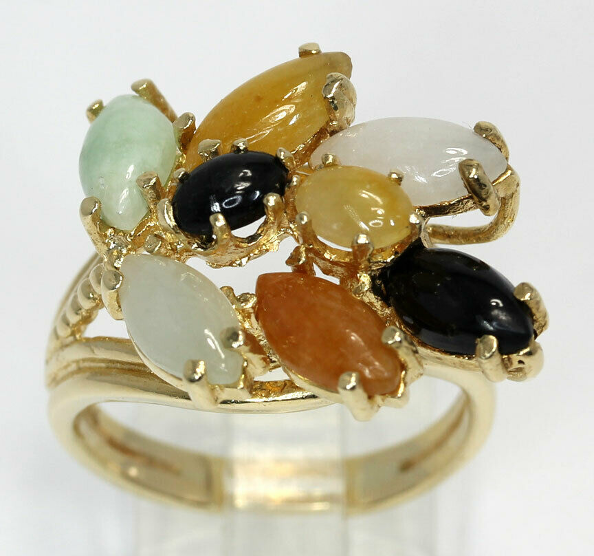adinajewelers's tweet image. What a great ring for the coming fall! 4.40CT onyx, jade, citrine and Carnelian quartz ring in 14K gold. Take 10% off its already low price when you use the code FALL22 at checkout!  #multistonering #fallring #autumnring #finejewelryonsale  #jewelryonsale  adinajewelers.com/shop/gemstones…