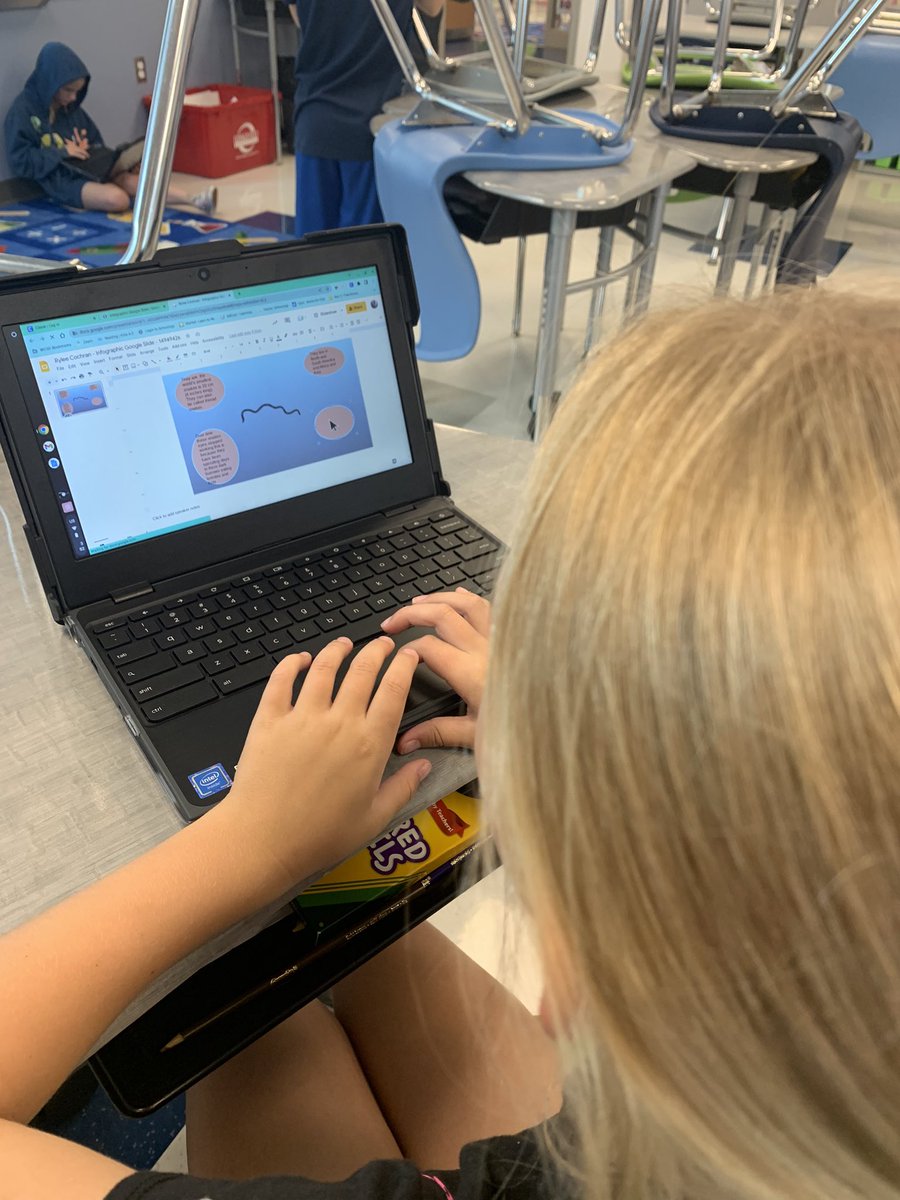 JeannieSlone1's tweet image. @CloughPikeElem 5th graders were fortunate to have our Dean of Students, @BarbaraKenney5, teach them how to make digital infographics. So many tech tools were shared. Ss had choice of article and then began sharing their learning. @Morrison5th @WestCler #WCConnects