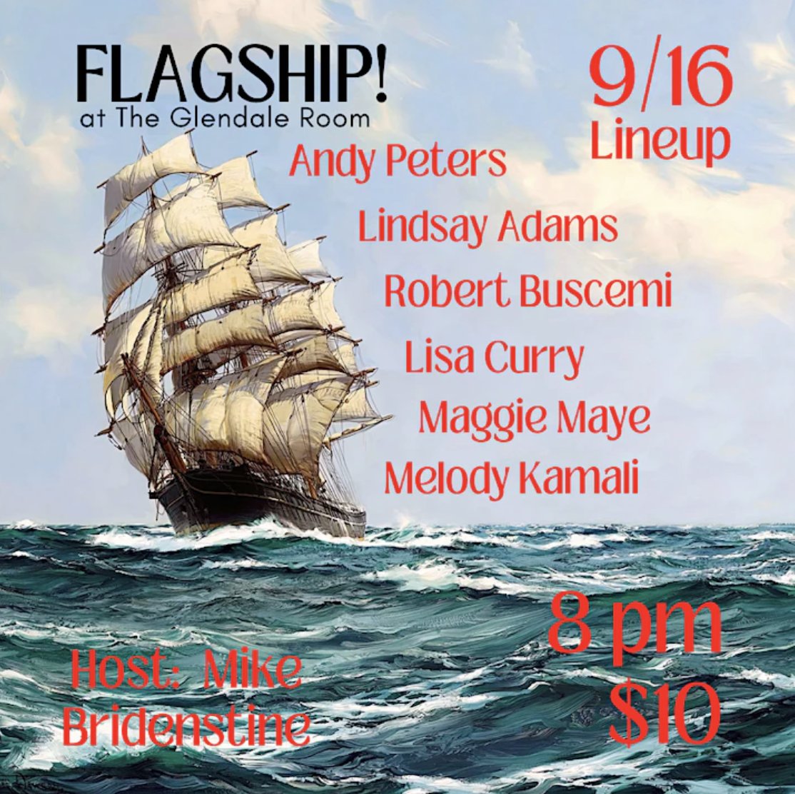 Wow! You guys! This show is one hot ass show!

<a href="/LindsaysFace/">I Love Baking & Ur Mom</a> 
<a href="/Maggiemayehaha/">Maggie Maye by day, Trilly Wonka by later that day</a> 
<a href="/MelodyKamali/">melody kamali</a> 
<a href="/andy_peters/">Andy Peeeeeeeeeeters</a> 
<a href="/lisa_curry/">LISA CURRY</a> 
<a href="/RobertBuscemi/">Robert Buscemi™</a> 
I'm hosting. 

<a href="/TheGlendaleRoom/">The Glendale Room</a> 
Bring your own hot ass.
eventbrite.com/e/flagship-tic…