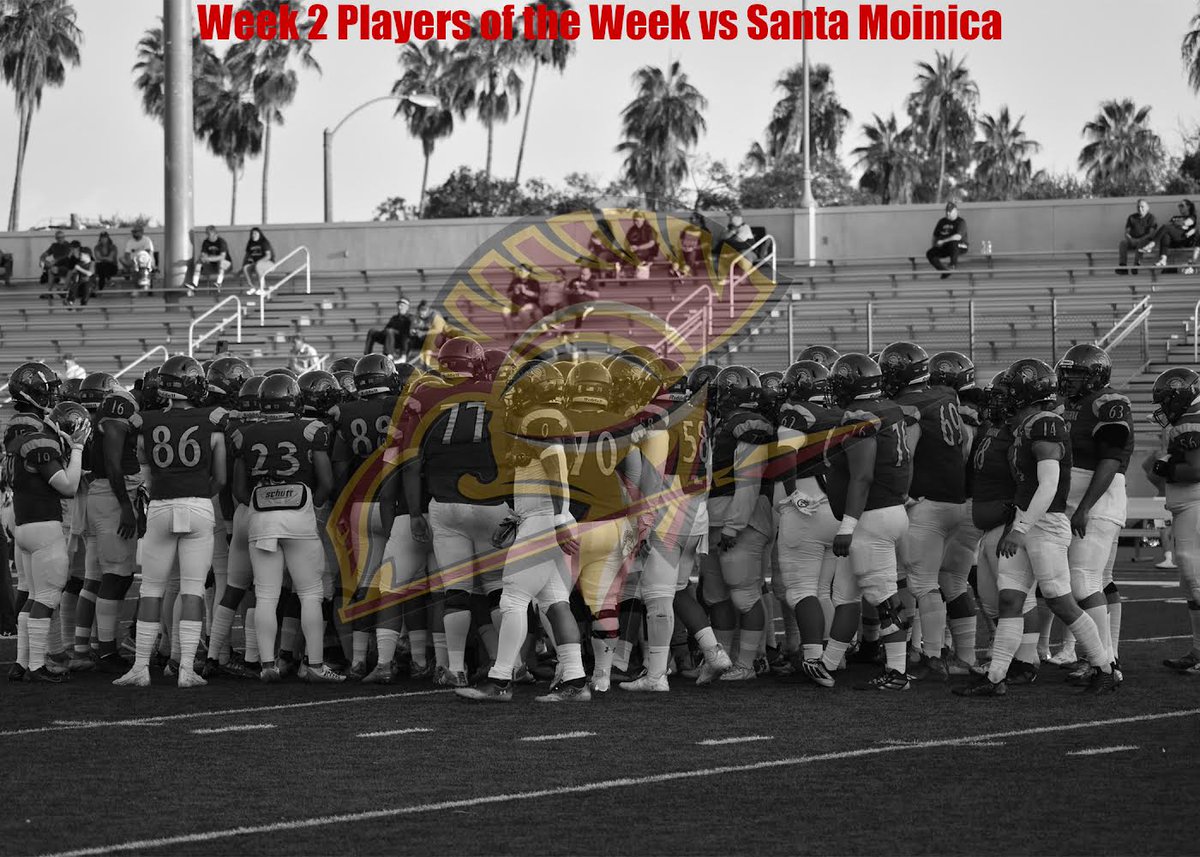 PCCLancerFB's tweet photo. Here are the Players of the game for our week two win over Santa Monica College‼️ https://t.co/OqdreUp5nB