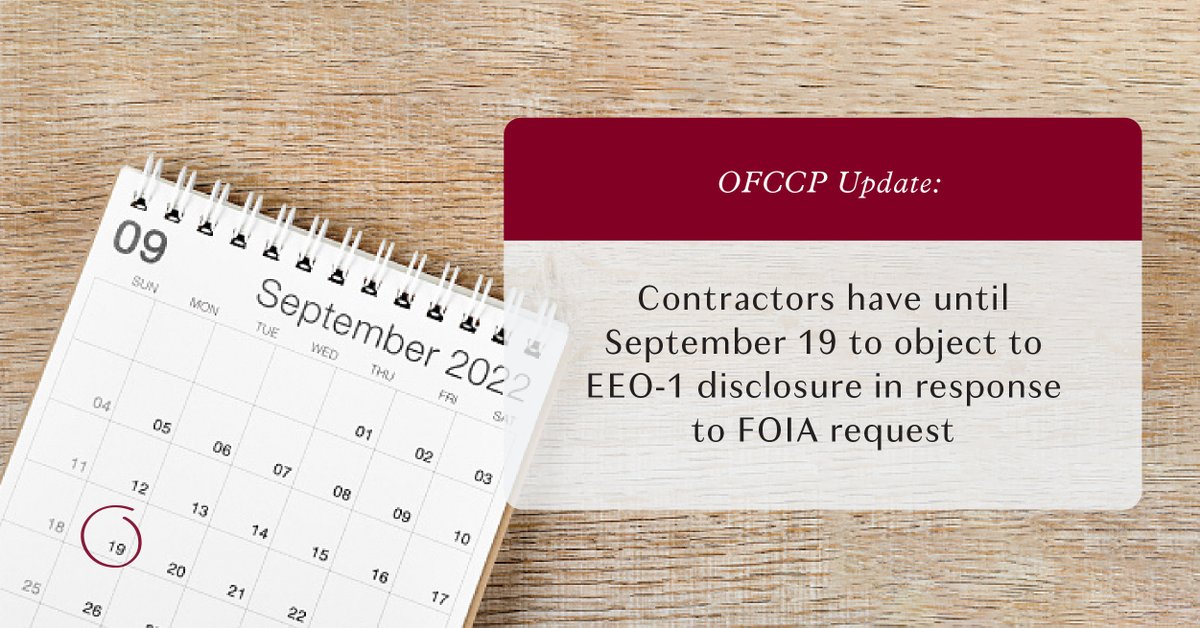 The request by a journalist with the Center for Investigative Reporting seeks Type 2 Consolidated EEO-1 data from 2016 through 2020. Contractors who wish to object to disclosure of this information may submit a request to the OFCCP at the following link: ecs.page.link/aXZFP
