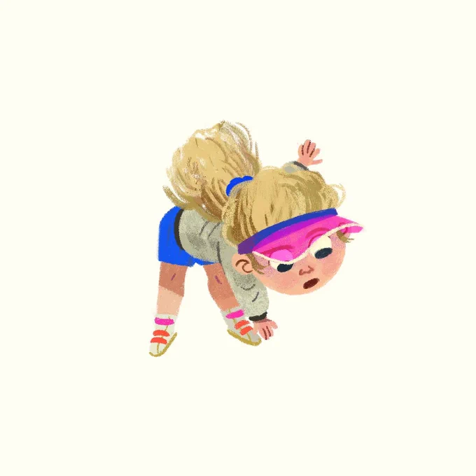 A little character who loves drawing with sidewalk chalk. 