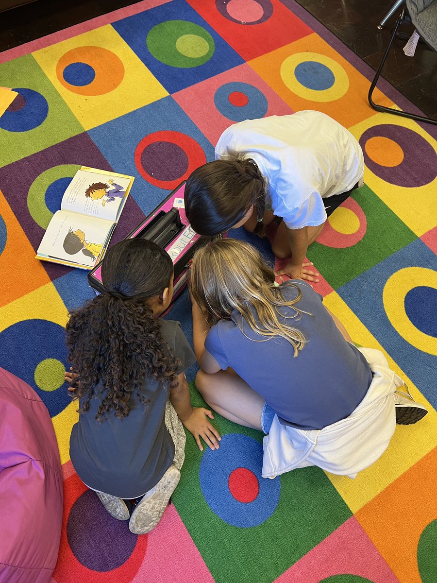 So much fun solving our #breakout based on @peterhreynolds Skycolor and Going Places. <a href="/JenBassett9/">Jen Bassett</a> and I love celebrating this author on Dot day and every day! #beproudbedale #medfieldps