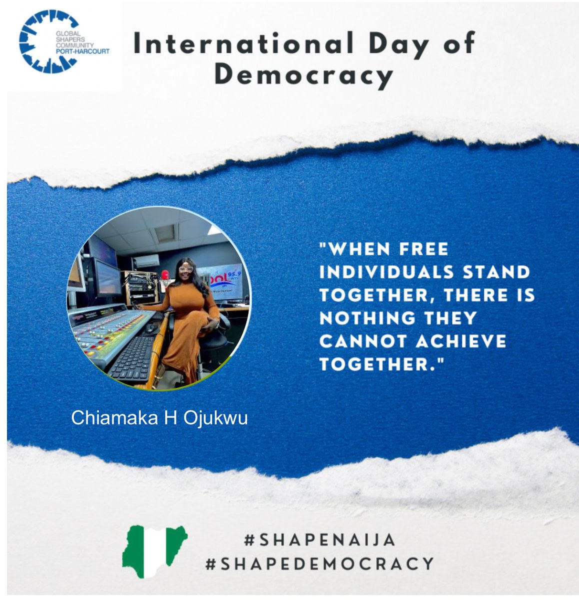 phglobalshapers's tweet photo. "Democracy cannot succeed unless those who express their choice are prepared to choose wisely. The real safeguard of democracy, therefore, is education". - Franklin D. Roosevelt
#InternationalDayofDemocracy #ShapePortharcourt #ShapeNaija
#ShapeDemocracy #phglobalshapers https://t.co/i7OGHJSAoz