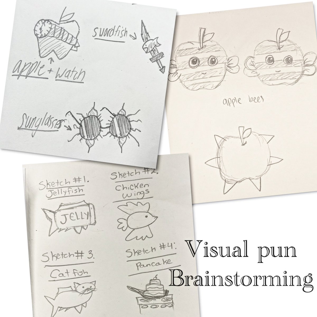 XrdsArt's tweet photo. 8th graders have started their Visual Pun sculptures by brainstorming and sketching ideas. This is such a creative stage of the project- check out a few students’ sketches! #middleschoolart #visualpuns #k12art #bettertogetherxrds #connectxrds https://t.co/FnRsbNgny3
