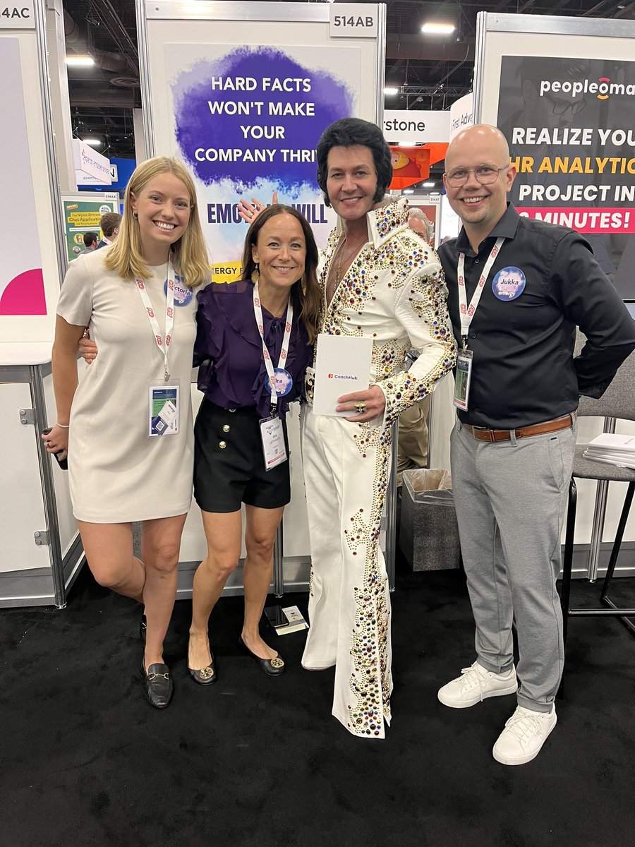 The King himself popped by the Emergy booth! Viva Las Vegas! 🕺🎉✨
#CoachHubRock

<a href="/HRTechConf/">HR Tech</a>