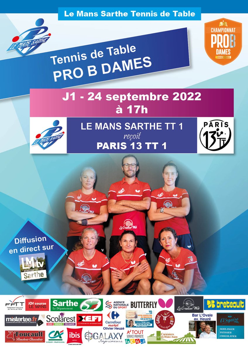 LeMansSartheTT's tweet photo. PRO B DAMES : c'est le jour J !
Venez nombreux vivre cet événement unique, la première rencontre de Pro B Dames en Sarthe, au Mans, de l'histoire de #LMSTT ! Ne ratez pas cette rencontre !
#plaisirpartageperformance https://t.co/VdcTQEGwRb