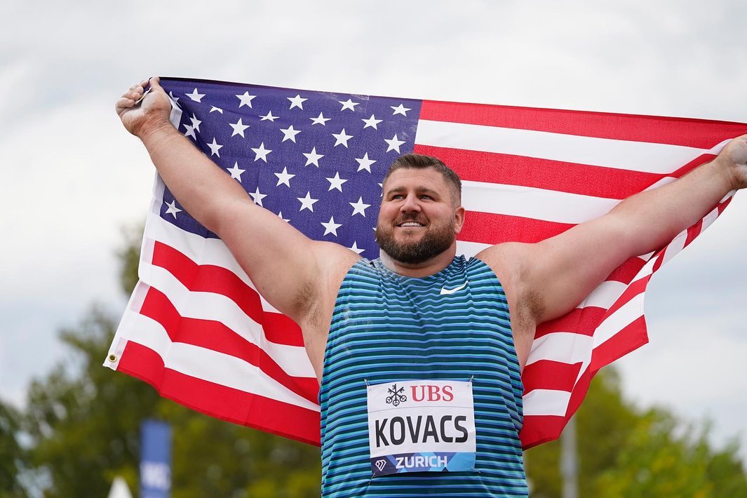 Diamond League Champ ➡️ USATF Athlete of the Week Joe Kovacs launched a colossal 23.23m throw to win the men's shot put #DiamondLeague crown 💎👑 Read more about the honor here: bit.ly/KovacsAOW 📸: @chiaramontesan2 #JourneyToGold