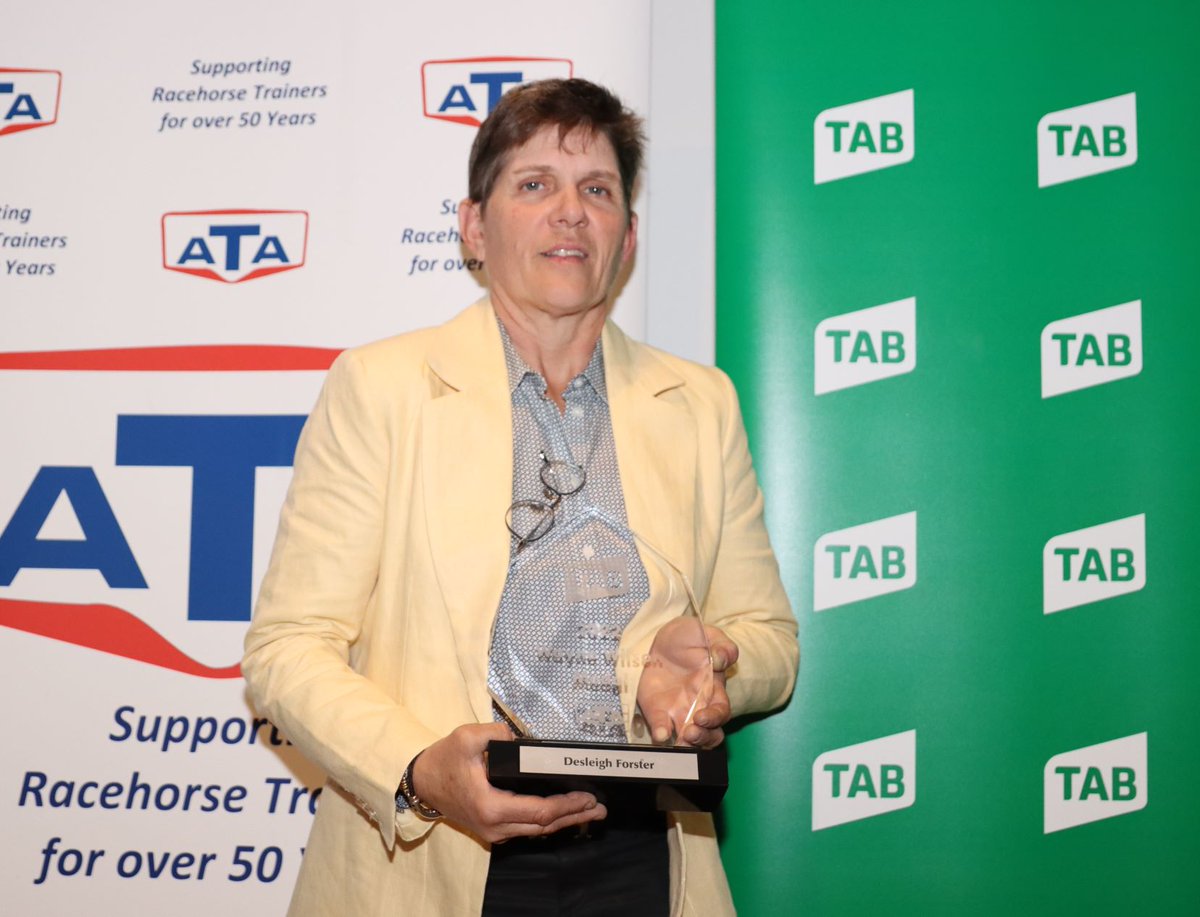 Congratulations to Eagle Farm trainer Desleigh Forster, who was last night awarded The <a href="/tabcomau/">TAB</a> <a href="/austrainers/">Aust Trainers Assoc</a> Wayne Wilson Medal. She was presented with the award by ATA CEO Andrew Nicholl and Qld Branch Representative Cameron Partington. 
Photos: Darren Winningham
<a href="/Desracing74/">Desleigh Forster Racing</a>