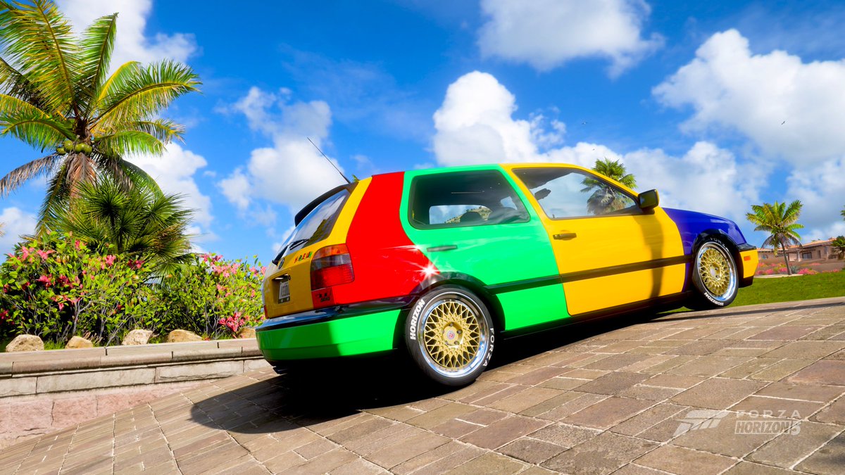 mad_officially's tweet photo. #ForzaHorizon5 #XboxShare #Harlequin #Volkswagen #Golf #GTI #VR6 #Stanced 1998 Volkswagen GTI VR6 mk3, Harlequin livery, Share code 780 727 584 https://t.co/JpvMDTOp8l