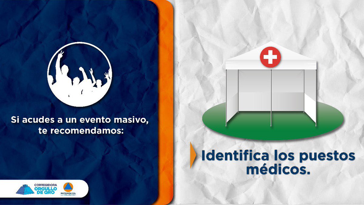 Durante los eventos por las #fiestaspatrias 🇲🇽 sigue las recomendaciones de las autoridades, mantén siempre vigilados a niñas, niños y adultos mayores. 

Si asistes a eventos masivos identifica los puestos médicos 🩺 y así nos ayudas a #Prevenir.