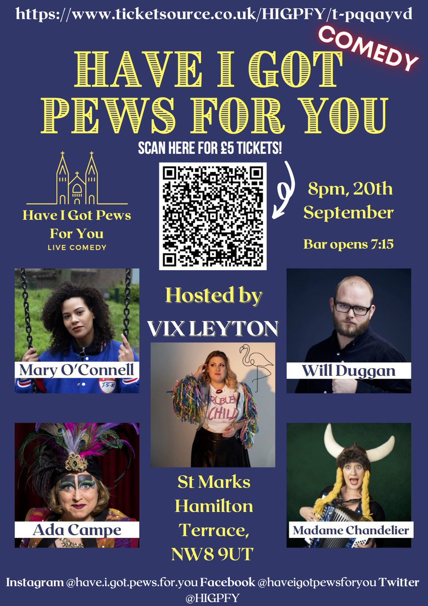 Tickets right here, right now, for our fabulous line-up on Tuesday 20th Sept. Let's face it, a giggle would be a flipping good idea at the moment. ticketsource.co.uk/booking/t-pqqa…