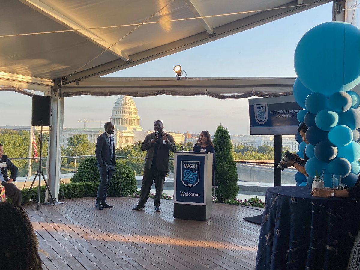 WGU Advancement President <a href="/AnnalisaHolcom2/">Annalisa Holcombe</a> loves it when our incredible alumni, <a href="/rashaanjgreen/">Rashaan Green</a> and #MarqusHutchinson share their WGU impact stories! #nightowlsunite #wgudc #thankyou