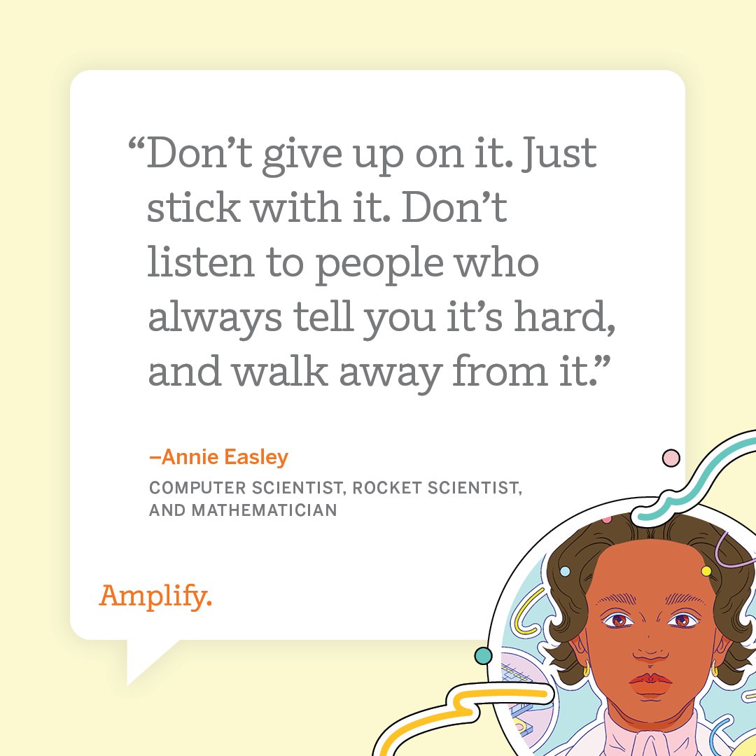 Amplify's tweet image. 🚀 Today, we’re celebrating the life of computer scientist, rocket scientist, and mathematician Annie Easley!

💫 Teach your students about Easley’s incredible life in science with our free scientist resource – go.info.amplify.com/fy22_science_s…

#STEMTeacher #ClassroomResource #Scientist