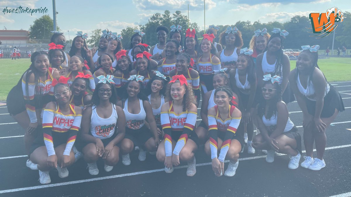 Westlake and North Point JV cheerleaders ready to cheer on their prospective teams.