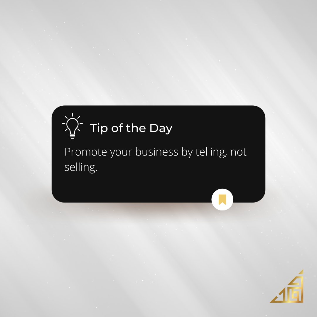 Fahdgroup's tweet photo. #𝗣𝗿𝗼𝗧𝗶𝗽 Don’t persuade people to buy your product; talk to them about it. Become your company’s evangelist, not a salesperson. Work out the #storytelling for your #startup so your audience can relate to its story. (Source: Forbes) #fahadalrajhigroup #businesstips https://t.co/8esbW8kKL2