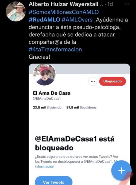 CachirulaLaGran's tweet photo. Hola @TwitterSeguro la cuenta que aparece en el cuadro a nombre de Alberto Huizar Wayerstall está haciendo llamados para que otras cuentas , acosen y ataquen  a la cuenta @ElAmaDeCasa1 https://t.co/Sa1rBJInZg