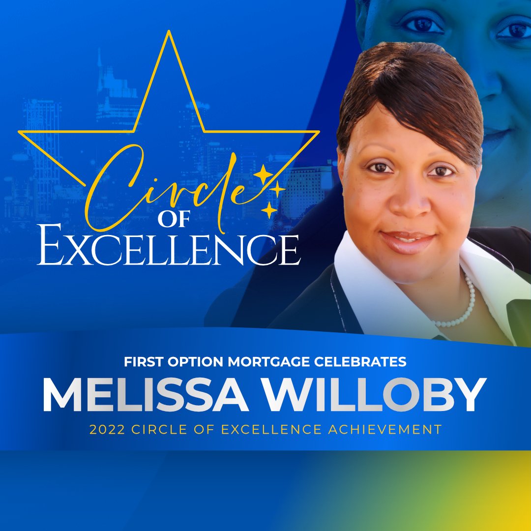 FirstOptionMtg's tweet image. First Option Mortgage congratulates Melissa Willoby for reaching the Circle of Excellence achievement.  

The Circle of Excellence is an elite group recognized in our company and the community as experts in mortgage loan origination, 

🙌 Congratulations!