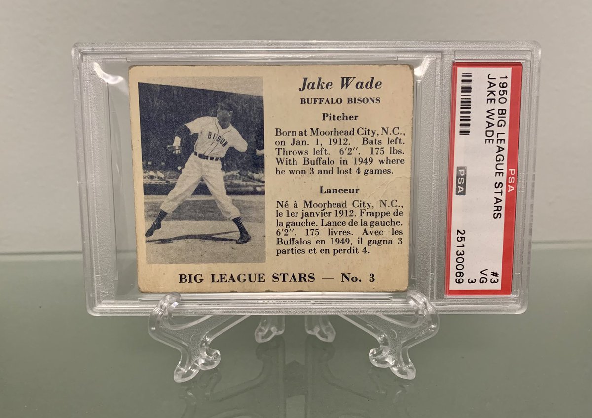 cardsmemro's tweet photo. Rolling on with the 1950 Big League Stars! Jake was a Bison at the end of his career after 10 years in the majors. I believe this puts me at 4/10 for the team set. https://t.co/e4M5lHRSIX