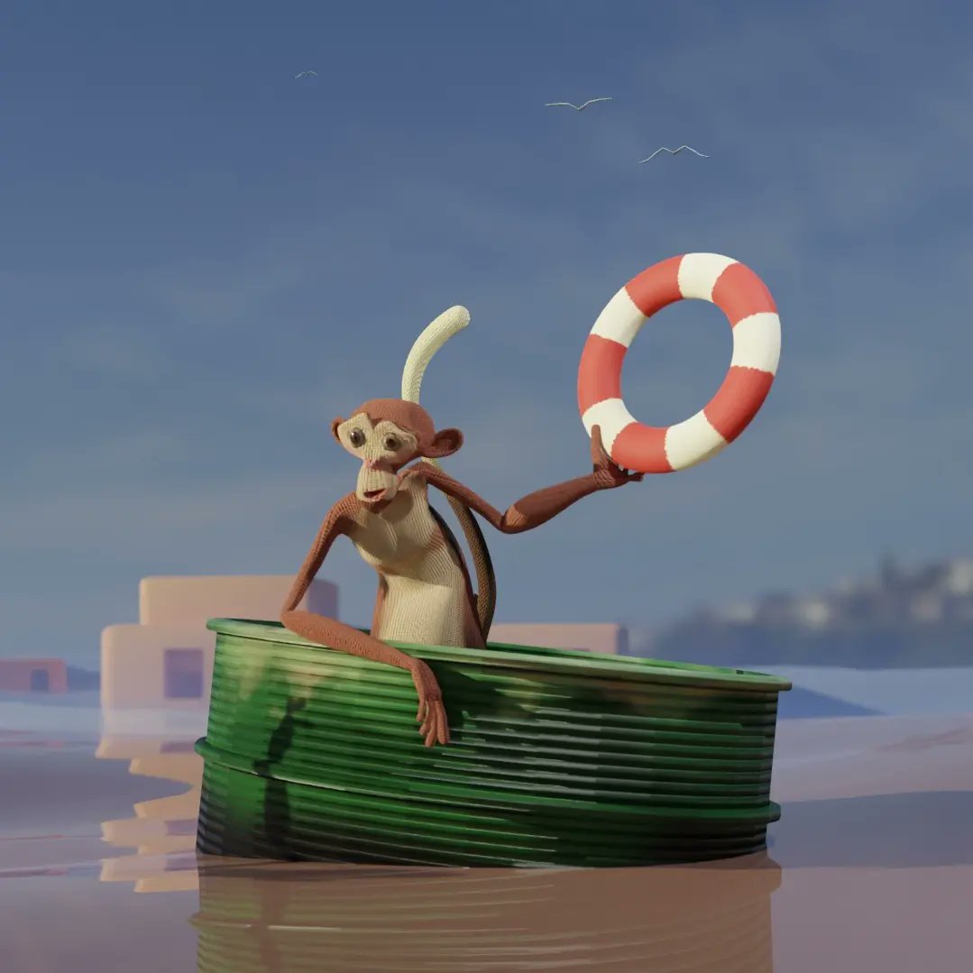 KMusavver's tweet photo. Just finished #bcon22challenge and submitted my #model .
What do you guys think? 
.
#blender #Blender3d  #pakitaniart #b3d #3dmodeling #Suzanne #monkey #flood #waterworks #waterworld #swimming #green https://t.co/CfjEKdv7wA