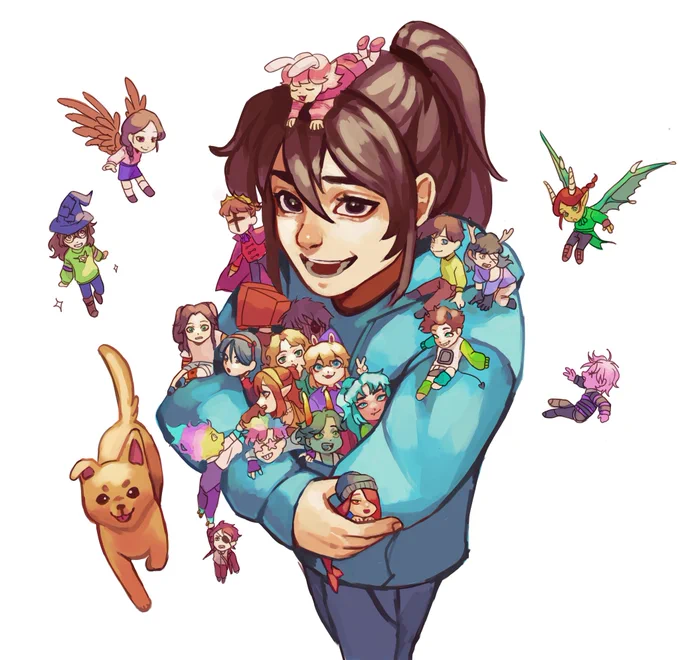 last month i asked yall to send u ocs cuz i was going to draw them.. this was supposed to be for my birthday but got really busy  i dont think i can finish it now,, sorry  