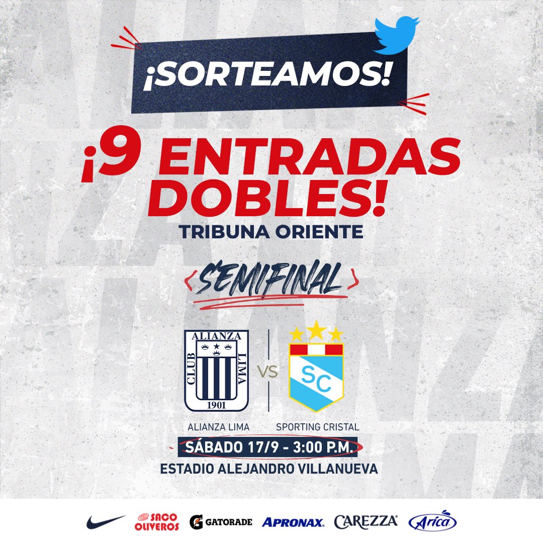 ¡𝗦𝗢𝗥𝗧𝗘𝗢! ¡𝗦𝗢𝗥𝗧𝗘𝗢! 🥳🎟

Se uno de los 9️⃣ ganadores de las entradas dobles para alentar a nuestras campeonas. 🤩

Pasos:

-Seguir la cuenta.
-RT a la publicación.

Los ganadores serán anunciados mañana a las 9:00 PM

Entradas 🎟️ bit.ly/3U98xRm

#LlenemosMatute