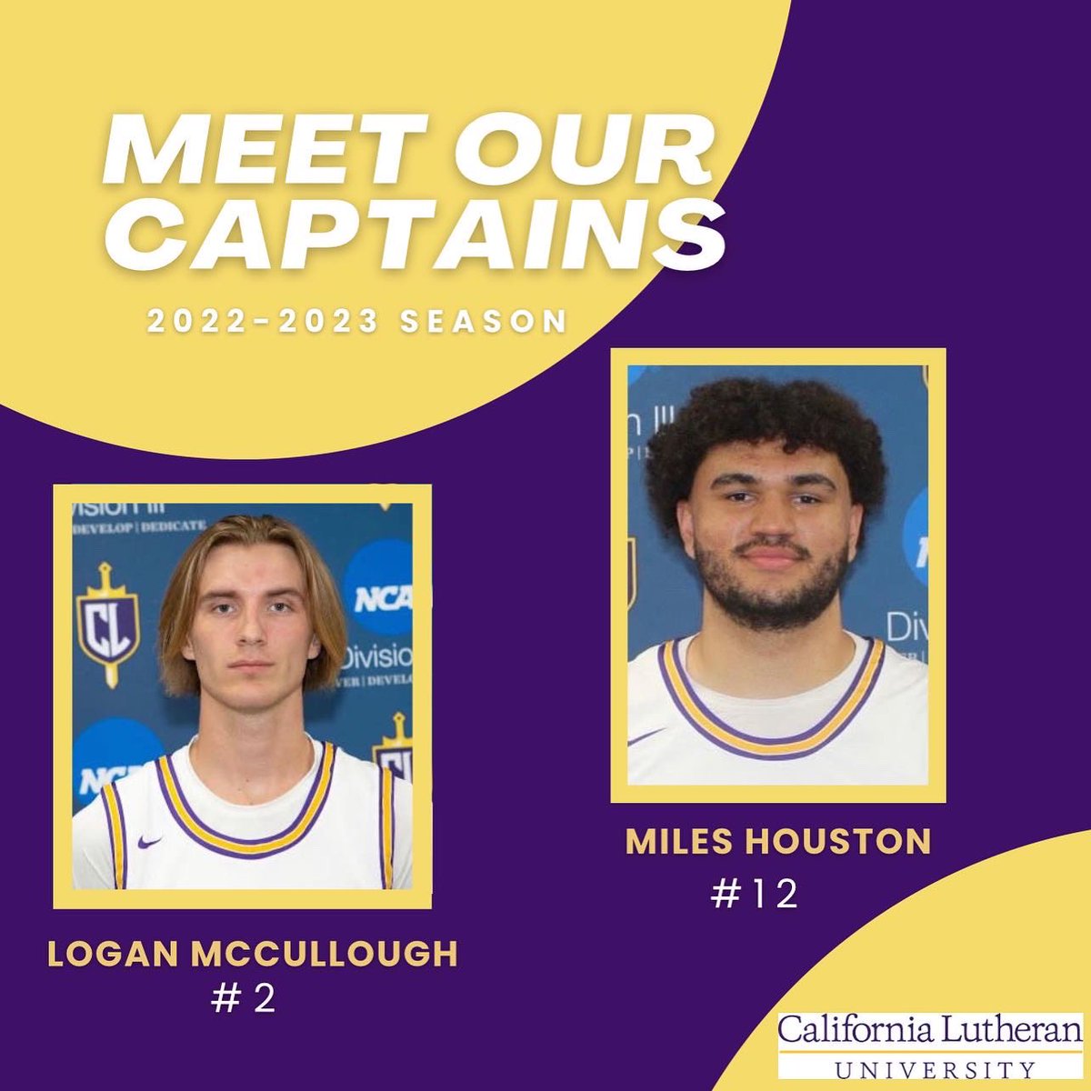 CLUmBasketball's tweet photo. Introducing the 2022-2023 Kingsmen Basketball captains!
With season almost underway, we are excited to announce our captains for this year, Logan and Miles. Looking forward to a great season with more updates to come!
#cluhoops #callutheran #kingsmen https://t.co/1DUW3v5C6r