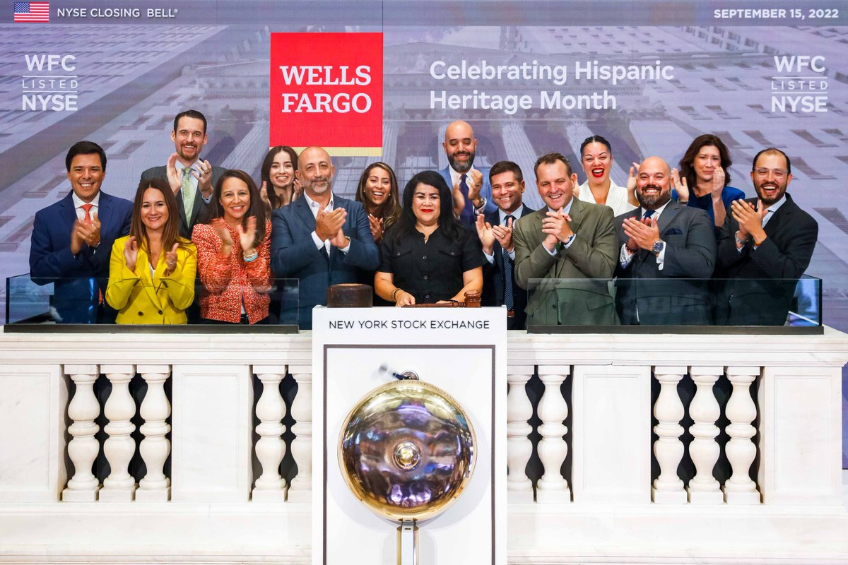 It’s National #HispanicHeritageMonth! 

<a href="/WellsFargo/">Wells Fargo</a> Hispanic &amp; Latino Connection employee resource group kicks off the celebrations by ringing the Closing Bell! 🔔 $WFC #NYSECommunity