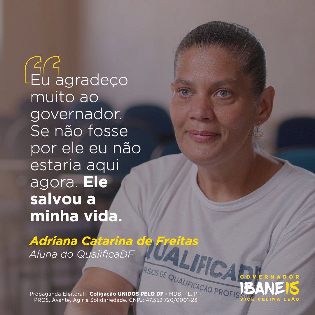 IbaneisOficial's tweet photo. Assim como a Adriana, 12 mil pessoas tiveram as suas vidas transformadas através do #QualificaDF. Ver isso acontecendo é muito especial e nos deixa muito felizes, porque só confirma que o trabalho tem dado resultado. https://t.co/M82Q3dV71H