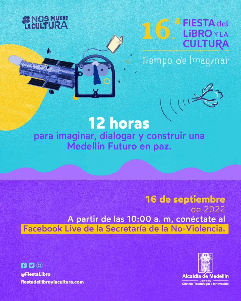 PazDDHHmed's tweet photo. ¿Quieres saber cómo trabajamos por la paz en Medellín?
Conéctate mañana con la transmisión de las 12 horas de #NoViolencia, un espacio para dialogar sobre la construcción de paz con enfoque restaurativo y resaltar las resistencias de quienes han trabajado por la reconciliación. https://t.co/5GSrfFEw46
