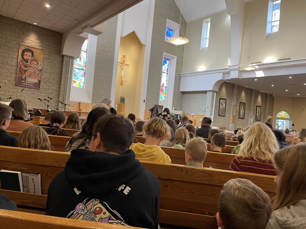 School opening mass with Kinders to Gr 8! #ecssdPEACE <a href="/STJPIICATHOLIC/">St. JPII Catholic</a>