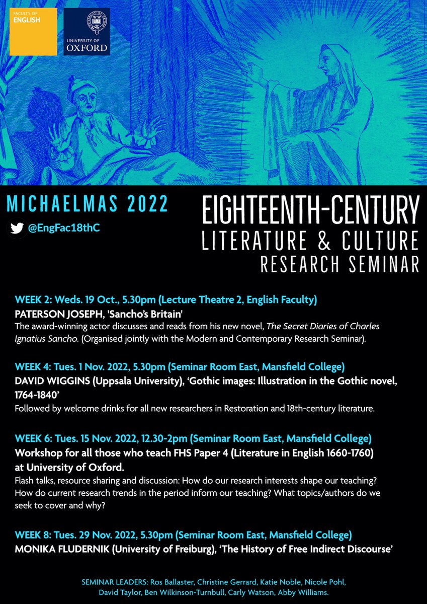 And here is the full term programme. All welcome.