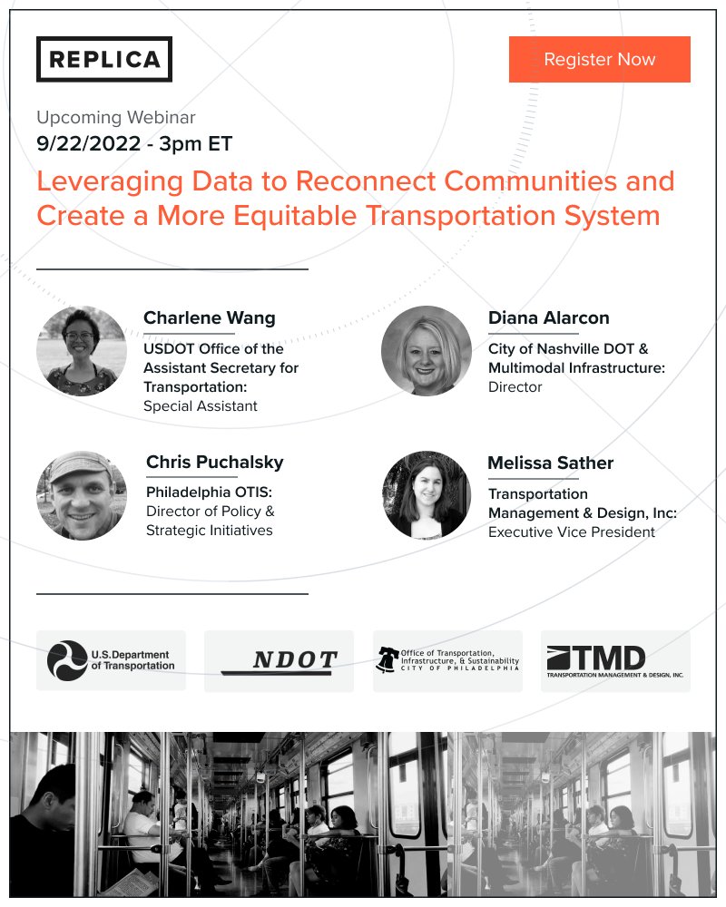 Join us on 9/22 for a discussion on transportation equity and the Reconnecting Communities Program (RCP). Learn how high-quality, privacy-preserving, holistic data can strengthen your RCP applications. Register here: bit.ly/3LgetUQ